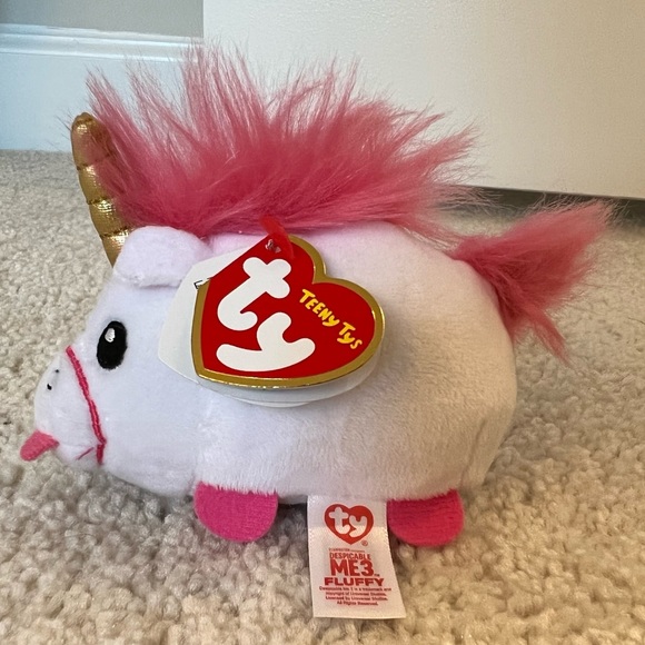 Despicable Me Teeny Ty Fluffy The Unicorn Plush, 4 inches Long - Picture 4 of 9